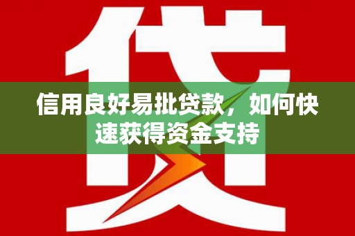 文县信用良好易批贷款，如何快速获得资金支持