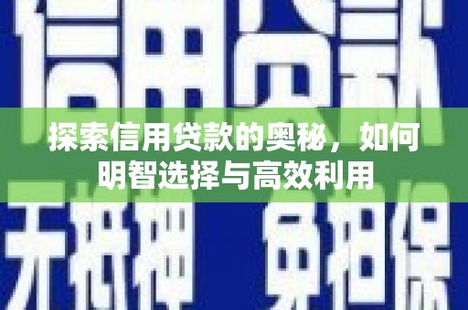 文县探索信用贷款的奥秘，如何明智选择与高效利用