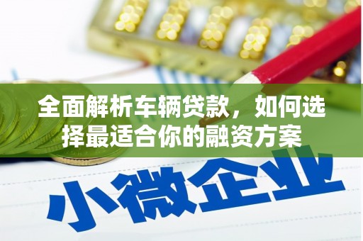 文县全面解析车辆贷款，如何选择最适合你的融资方案